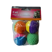 Eastland İki Renkli Kedi Oyuncak Sünger Top 4 Lü