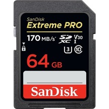 Sandisk 64 Gb Sdxc Extreme Pro 170 Mb/S Hafıza Kartı