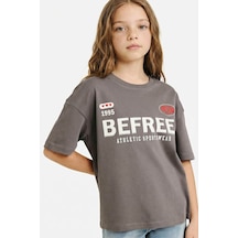 Defacto Oversize Bisiklet Yaka Gri Kız Çocuk T-shirt G1765a8/gr83 Gri
