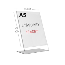 Heroglas 10adet A5 L Tipi Dikey Masa Üstü Şeffaf Pleksi / Föylük-fiyatlık-menü-broşürlük