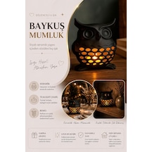 Baykuş Formlu Mumluk, Loş Atmosfer İçin Konsol Ve Kitaplık Dekoru Dekoratif Obje Çok Renkli