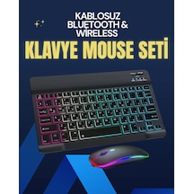 Şık Ve Sessiz Tasarımlı Işıklı Klavye Mouse Seti Şarjlı, Wireless Diğer