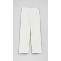 Sentez Sz-5536-e Ekru Nervürlü Bambu Duble Paça Pantolon 1