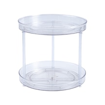 Hfambition 360 Dönebilir Çift Katlı Şeffaf Düzenleyici - Mutfak, Banyo Ve Yatak Odası İçin Pratik Saklama Çözümü Şeffaf