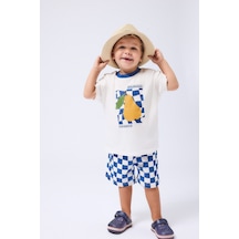 Defacto Regular Fit Beli Bağcıklı Dama Desenli Kalın Kumaş Şort Erkek Bebek I6212a526hsın176 İndigo-ın176