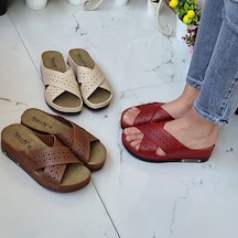 Neon Shoes Kadın Günlük Hasır Desenli Terletmeyen Anatomik Ortopedik Taban Anne Dışarı Ev Terliği 001