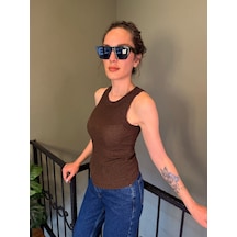 Ali Butik Kahve Simli Halter Yaka Atlet