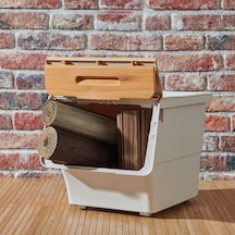 Bambu Görünümlü Tekli Organizer - 33 Lt Çok Renkli