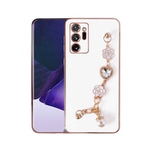 Zore Galaxy Note 20 Ultra Uyumlu El Tutamaçlı Kamera Korumalı Nvth Taka Silikon Kılıf-beyaz