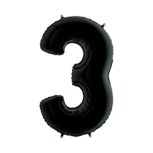34 Inç 76 Cm Siyah Folyo Rakam Balon 3 A