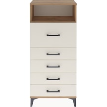Arges Dolap Tek Raflı 5 Çekmeceli 60x30x134 Çam-aytaşı Çam