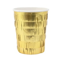 Meri Meri - Gold Fringe Party Cups - Altın Saçaklı Bardaklar