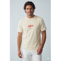 Jack & Jones Jcoclub Front Prınt Tee Ss Crew Neck Logolu Erkek Pastel Sarı Tişört 12289868