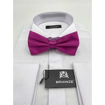 Brianze Açık Mor Düz Renk Saten Papyon Açık Mor