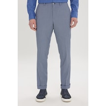 AC&Co / Altınyıldız Classics Erkek K.mavı-mavı Comfort Fit Rahat Kesim Yan Cepli Desenli Beli Lastikli Pantolon K.mavı-mavı Koyu Mavi