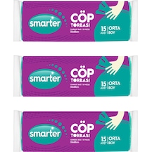 Smarter 3'lü Orta Boy Çöp Torbası 55 x 60 CM