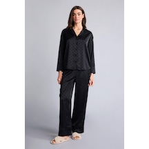 Defacto Puantiyeli Pijama Takımı Uzun Kollu Üst Alt F3104ax26spbk27 Siyah-bk27 Defacto Puantiyeli Pijama Takımı Uzun Kollu Üst Alt F3104ax26spbk27 Siyah-bk27
