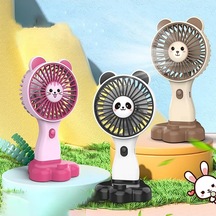 Mini El Fanı, Hayvan Figürlü Elde Taşınabilir Minik Vantilatör Klima, Telefon Stand Özellikli Süper Güçlü Klima Fan 3 Hız Modlu Kahverengi Diğer
