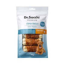 Dr.sacchi Premium Tavuk Sargılı Beyaz Sığır Derisi Pres Kemik Tahılsız Köpek Ödülü 3 5'li 115 Gr