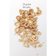 Oya Abiye Bileklik Kolye Pleksi Metalik Plastik Pul Altın Renk 24 Gram 90 Adet - Bnc556