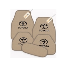 Toyota Logolu Bej Oto Halı Paspas Seti 5 Parça Araca Özel Şık Ve Dayanıklı Zemin Koruma