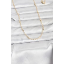 Cm 14k Gold Renk Bar Zincir Model 60 Cm Kadın Kolye - Altın