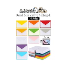 Renkli Mini Zarf 7x9 Cm Not Kağıtlı 10 Adet Küçük Renkli Zarf Mektup Oyun Zarfı Doğum Günü Dilekleri Zarfı Canlı Renkler Çok Renkli