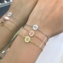 Gümüş Tek Harf Bileklik Sh76e23 Rose