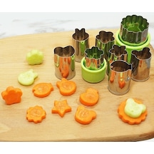Rogfer 8'i 1 Paslanmaz Çelik Bisküvi Kalıp Seti Sebze Meyve Kesme Kabartma Kalıp, Boyut:8'inde 8 Yeşil Diğer Diğer