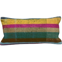 Zehra Abla Halı Yeni El Dokuma Dekoratif Lumbar Kilim Kırlent Yastık Kılıfı 6180