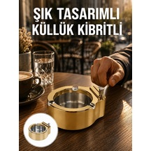 Çakmak Entegreli Küllük Yeniden Doldurulabilir Metal Gövde Yeni Nesil Çok Renkli