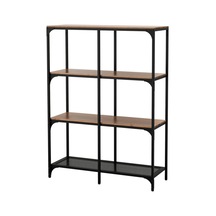 Açık Raf Ünitesi, Siyah, 100x136 Cm Rustik, Metal Ve Ahşap Siyah