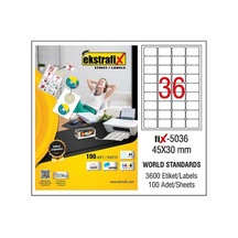 Ekstrafix Laser Etiket 100 Yp 45x30 Laser-copy-ınkjet Fix-5036 Diğer