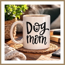 Bezos Dog Mom Yazılı Porselen Kupa Model 180 Köpek Severlere Özel Tasarım Kahve Kupası Sevimli Pati Desenli Hediye Kupa 22 Diğer