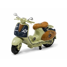 18 Cm Vespa Görünümlü Oyuncak Scooter Mor - Yeşil