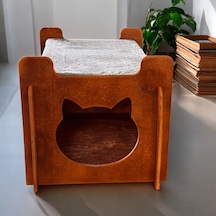 Ed Pet Dizayn Ed Asia Kedi Evi 2 Katlı Ceviz Renk