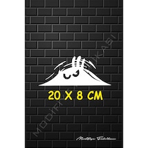 Bagajdan Bakan Adam Oto Sticker - Beyaz - 20 X 8 Cm