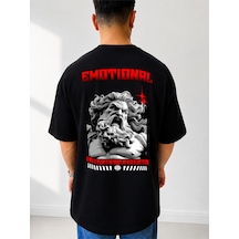 525 Oversize Sırt Baskılı Streetwear Unisex T-shirt Emotıonal Siyah