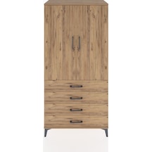 Hyperion Dolap Tek Raflı 4 Çekmeceli Tek Askılı 88x44x182 Çam... Çam Hyperion Dolap Tek Raflı 4 Çekmeceli Tek Askılı 88x44x182 Çam... Çam