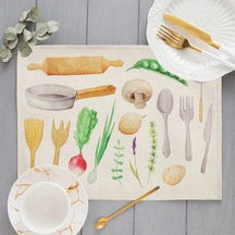 Yemek Placemat Keten Masa Matı Çocuk Sofra Takımı Karikatür Yemek Masası Disk Pedleri Bardak Altlığı Peçete Tabak Bar Mutfak Yer Örtüsü Le1140, 1 Adet 32x45cm Diğer