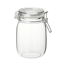 Ikea Korken Gıda Kavanozu 1000 Ml 16,5 X 12 Cm Şeffaf Krom Gümüş - Şeffaf