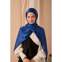 Silk Home Janjan Şal Tek Taraflı Gece Mavi Kendinden Çizgi Dokulu Parlak Yüzeyli 75x190 Çok Renkli
