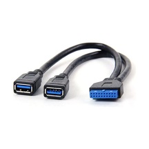 19 Pin Usb 3.0 Dişi To 2X Usb 3.0 Dişi Kablo 19 Pin Usb 3.0 Dişi To 2X Usb 3.0 Dişi Kablo