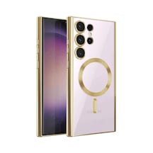 Newface Samsung Uyumlu Galaxy S24 Ultra Kılıf Kross Magneticsafe Kapak Gold