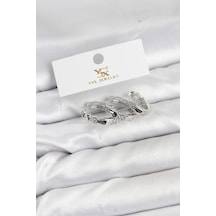 Pirinç Gümüş Renk Zirkon Taşlı Halka Yılan Model Ysx Trio Küpe Seti Çok Renkli
