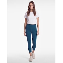 Koton Yüksek Bel Slim Fit Dikiş Detaylı Spor Tayt Petrol Yeşili 7wak40115nk