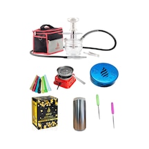 Kefo Trip Çantalı Nargile Takımı + Mini Ocak + 1kg Kömür + Kefo Ember + Rulo Folyo + 50 Sipsi+ İğne