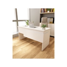 Karen 60x144 Çalışma Masası Ofis Masası Bilgisayar Masası Beyaz - Beyaz Beyaz