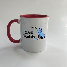 Cat Daddy Baskılı Kırmızı Mega Kupa