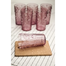 Akrilik  Mürdüm 6'lı Uzun Bardak & Su Meşrubat Bardağı 750 ml ( Büyük Boy & Cam Değildir )